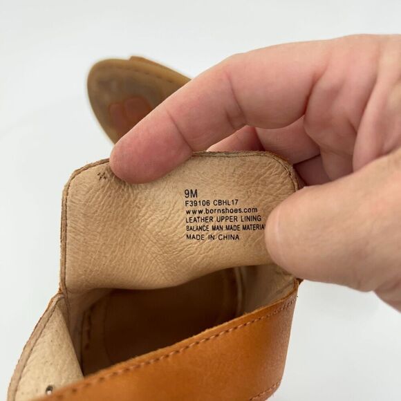 Born Women Sutra Sandal Women 9 Brown Perforated Heels Leather Open Toe - Picture 11 of 13